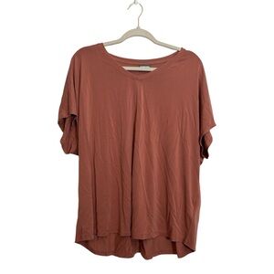 32 Degrees Cool Women's Short Sleeve V-Neck Top - Rust Xxl